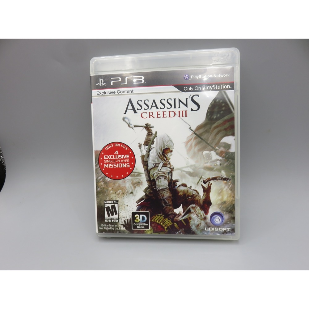 Assassins Creed III Sony PlayStation 3 PS3 Ubisoft 2012 Complete CIB 3D Game